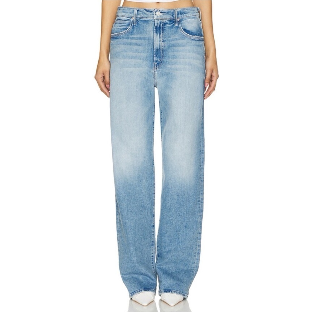 New Mother Superior The Spitfire Sneak Wide Leg Jeans Light Blue 24